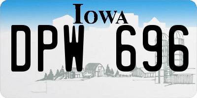 IA license plate DPW696
