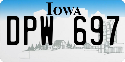 IA license plate DPW697