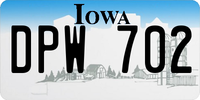 IA license plate DPW702