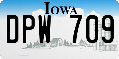 IA license plate DPW709