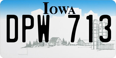 IA license plate DPW713