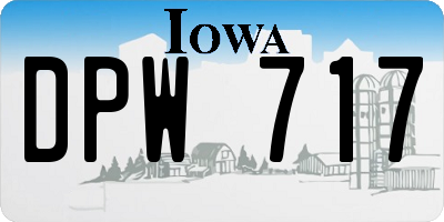 IA license plate DPW717