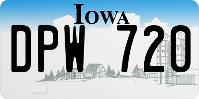 IA license plate DPW720