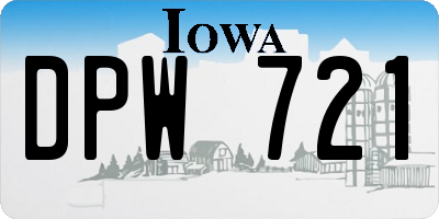 IA license plate DPW721