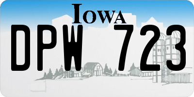IA license plate DPW723