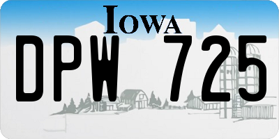 IA license plate DPW725
