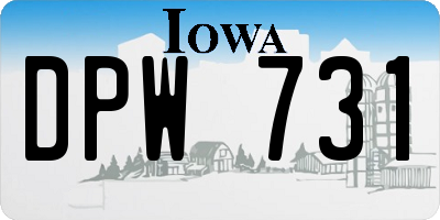 IA license plate DPW731