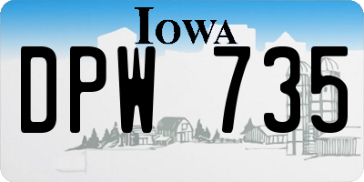 IA license plate DPW735