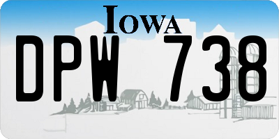 IA license plate DPW738