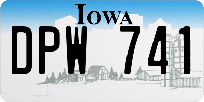 IA license plate DPW741