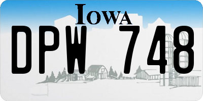 IA license plate DPW748