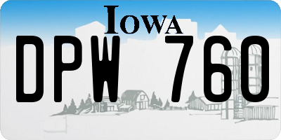 IA license plate DPW760