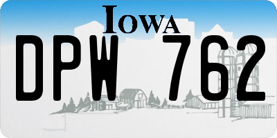 IA license plate DPW762