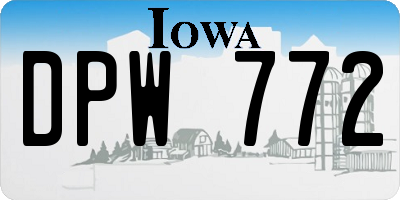 IA license plate DPW772