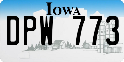 IA license plate DPW773