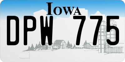 IA license plate DPW775