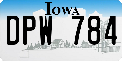 IA license plate DPW784