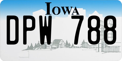 IA license plate DPW788