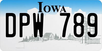 IA license plate DPW789