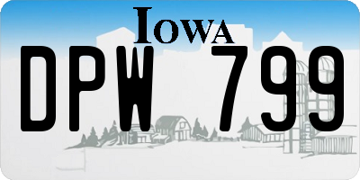 IA license plate DPW799
