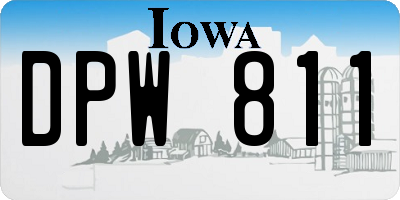 IA license plate DPW811