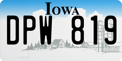IA license plate DPW819