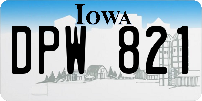IA license plate DPW821