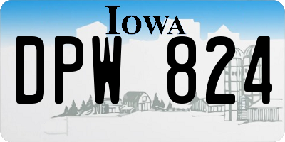 IA license plate DPW824