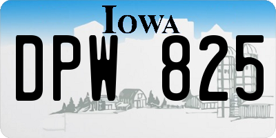 IA license plate DPW825