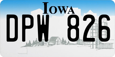 IA license plate DPW826