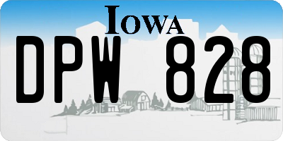IA license plate DPW828