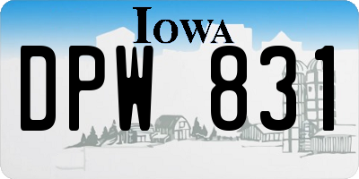 IA license plate DPW831