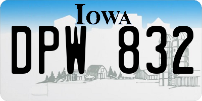 IA license plate DPW832