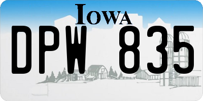 IA license plate DPW835