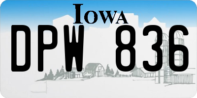 IA license plate DPW836
