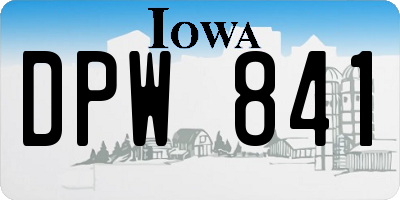 IA license plate DPW841
