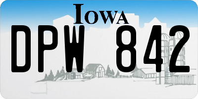 IA license plate DPW842