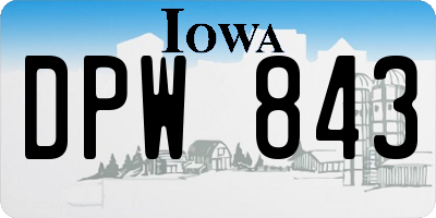 IA license plate DPW843