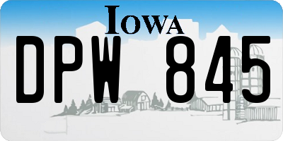 IA license plate DPW845