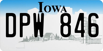 IA license plate DPW846