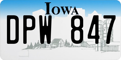 IA license plate DPW847