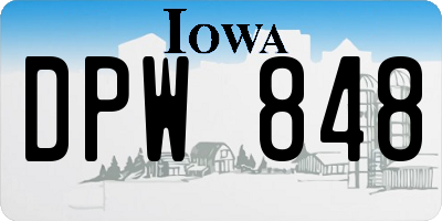 IA license plate DPW848