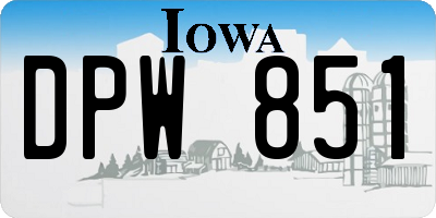 IA license plate DPW851
