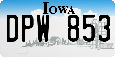 IA license plate DPW853