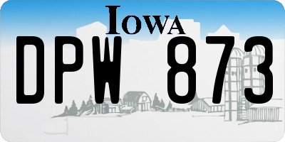 IA license plate DPW873