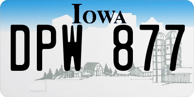 IA license plate DPW877