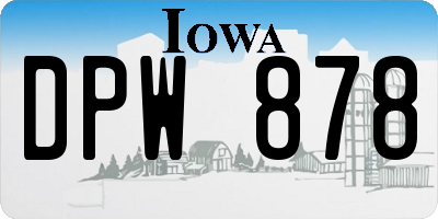 IA license plate DPW878