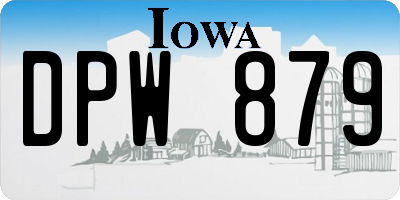 IA license plate DPW879