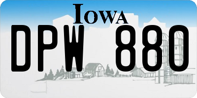 IA license plate DPW880