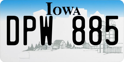 IA license plate DPW885